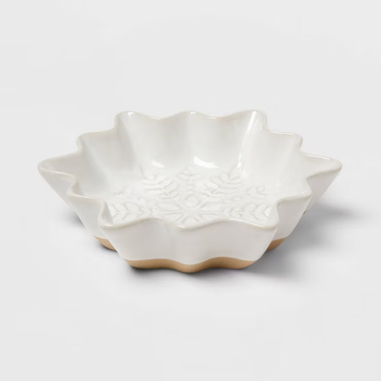 28oz Stoneware Snowflake Candy Dish - Threshold™ | Target