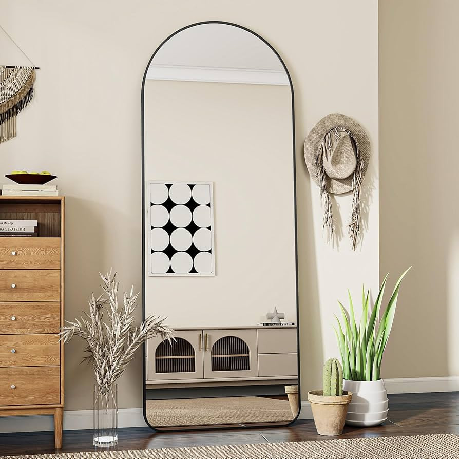 Koonmi 52 x161 cm Arch Mirror Full Length, Standing Full Body Dressing Mirror with Round Corners,... | Amazon (UK)