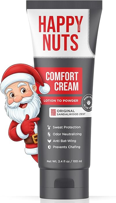 HAPPY NUTS Comfort Cream Deodorant For Men: Anti-Chafing Sweat Defense, Odor Control, Aluminum-Fr... | Amazon (US)