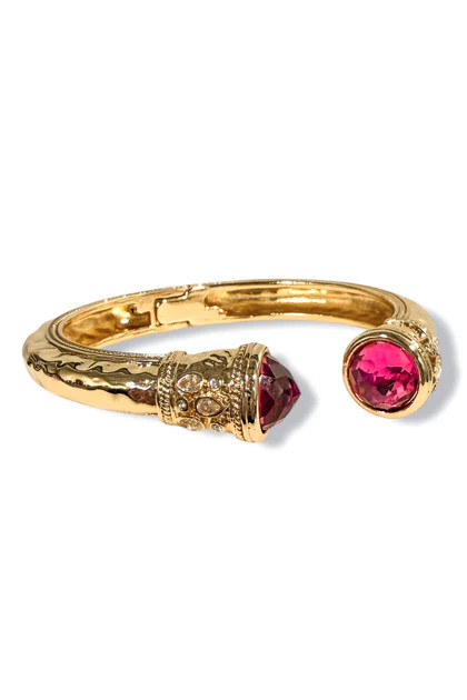 Back To Me Fuchsia Gold Cuff Bracelet | The Willow Tree