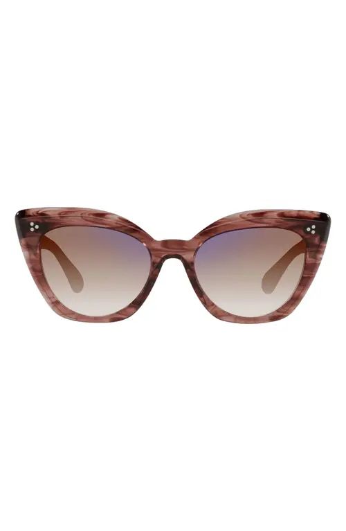 Oliver Peoples Laiya 55mm Gradient Butterfly Sunglasses in Merlot Smoke/Tan Grad Mirror at Nordstrom | Nordstrom