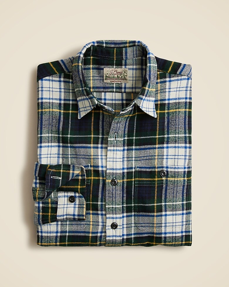 Midweight flannel workshirt in regenerative cotton | J. Crew US