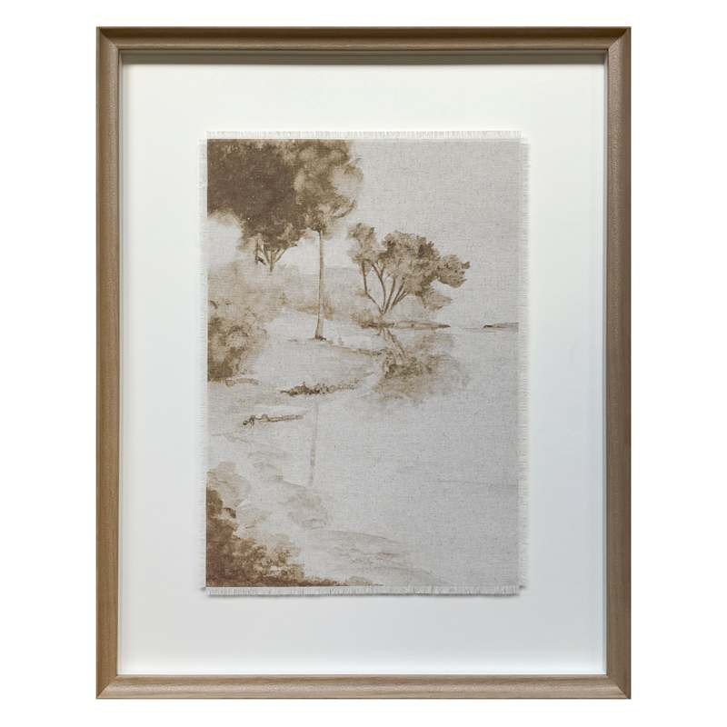 Framed Faded Memories Landscape Wall Art, Yellow, Glass | At Home