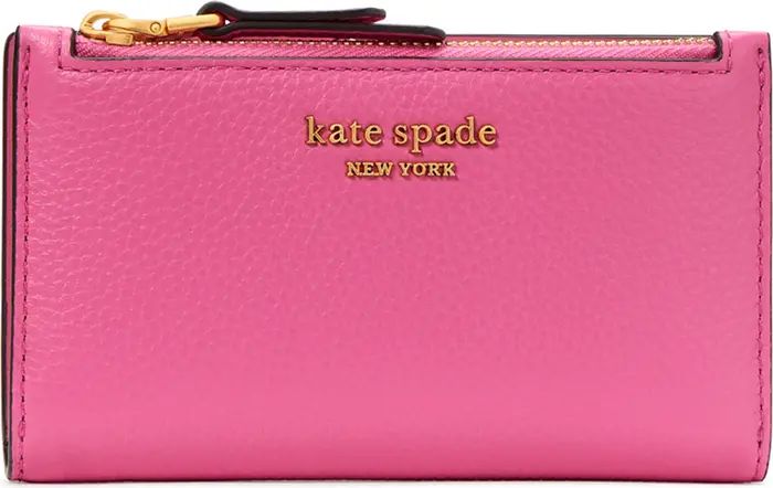 kate spade new york small roulette pebble leather bifold wallet | Nordstrom | Nordstrom