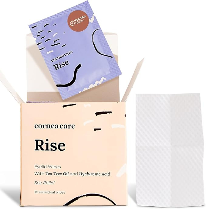 CorneaCare Rise: Eyelid Wipes | Eye Wipes for Dry Eyes | Eyelid Wipe with Tea Tree Oil & Hyaluron... | Amazon (US)