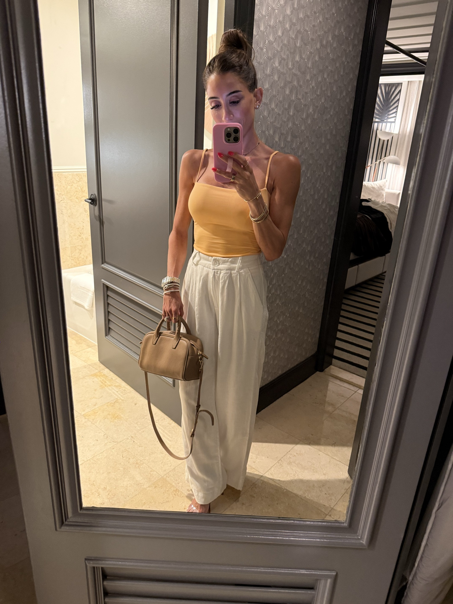 Spring outfit linen pants size 23s Amazon tank on sale 

#LTKPetite #LTKSaleAlert