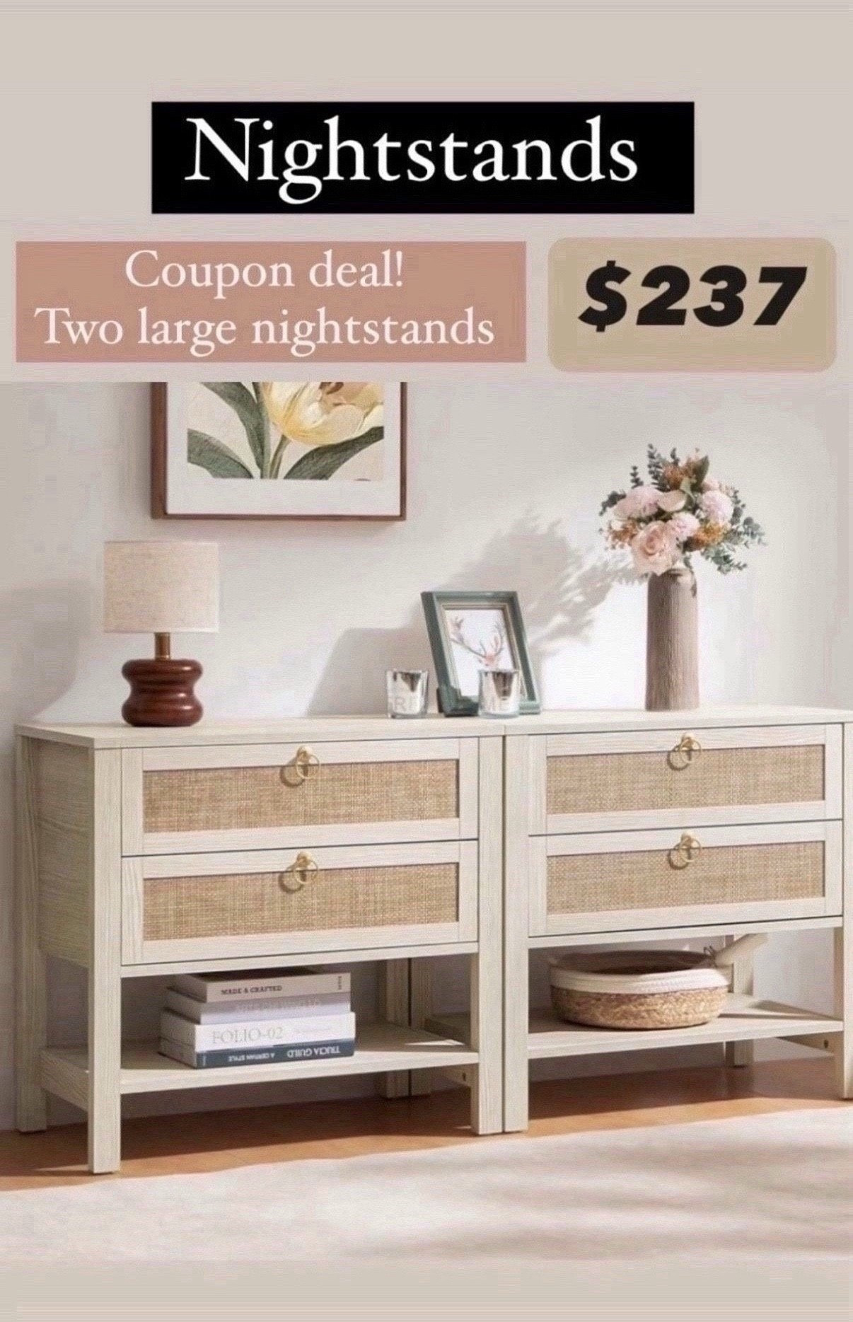 2 large nightstands.  These are very popular if your are looking for aesthetic nightstands 


#nightstand #amazonholiday #fallfavorites2024

 #LTKWatchNow #LTKHome

#LTKSaleAlert
