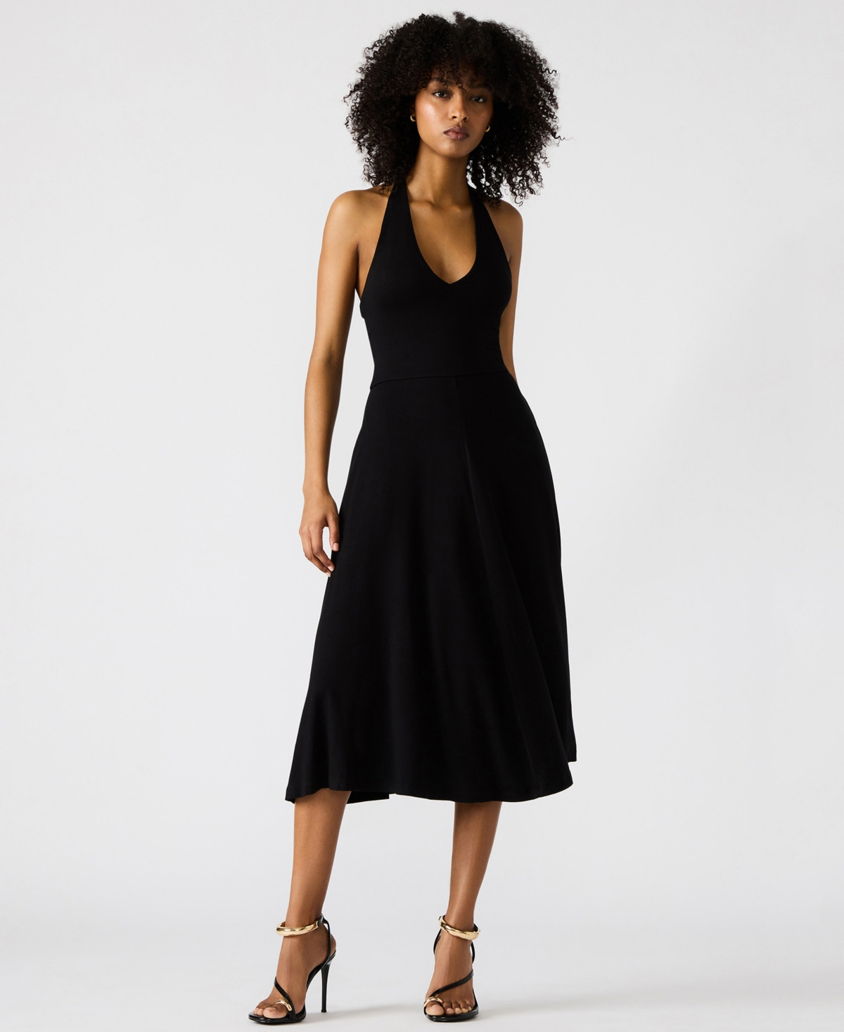 Steve Madden Women's Hazel Halter Midi Dress - Black | Macy's