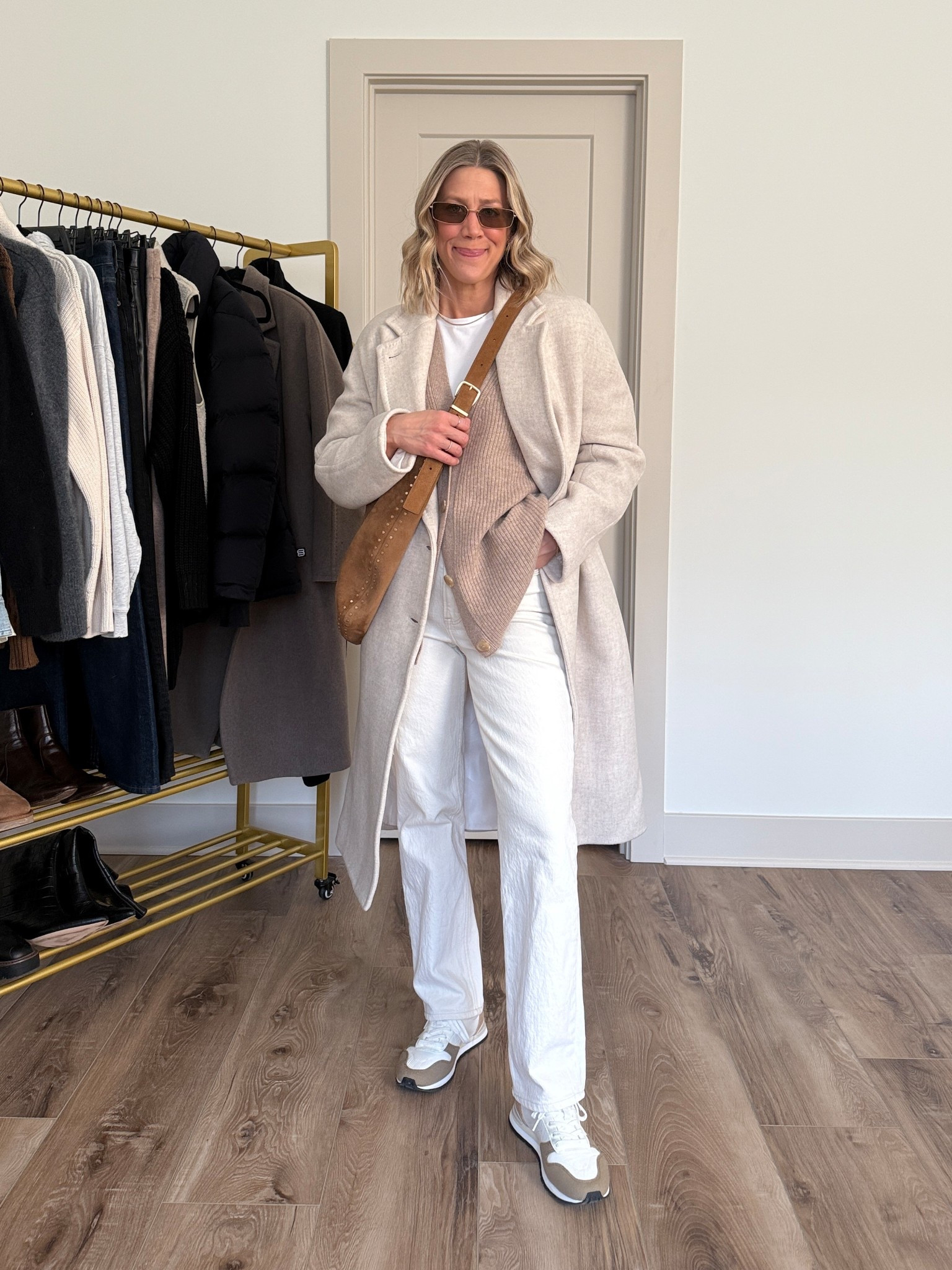 Wearing 26/regular jeans, small long sleeve, small cardigan, XS coat, sneakers tts 

#LTKFindsUnder100 #LTKOver40 #LTKFindsUnder50