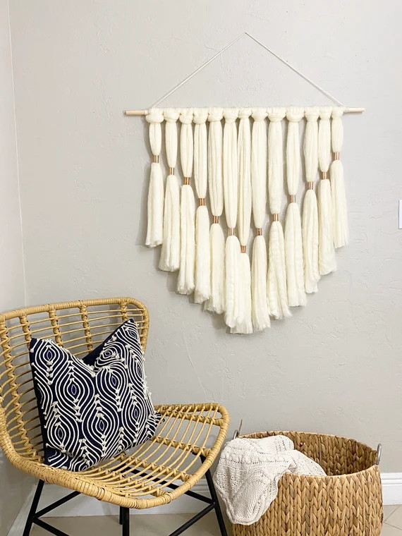 Tapestry Macrame Yarn Wall Hanging Bedroom wall art Mid | Etsy | Etsy (US)