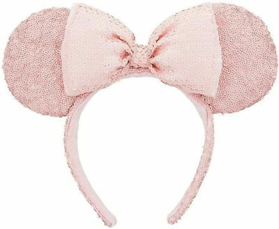 Disney Parks Millennial Pink Minnie Mouse Ear Sequined Headband Brand New | eBay AU
