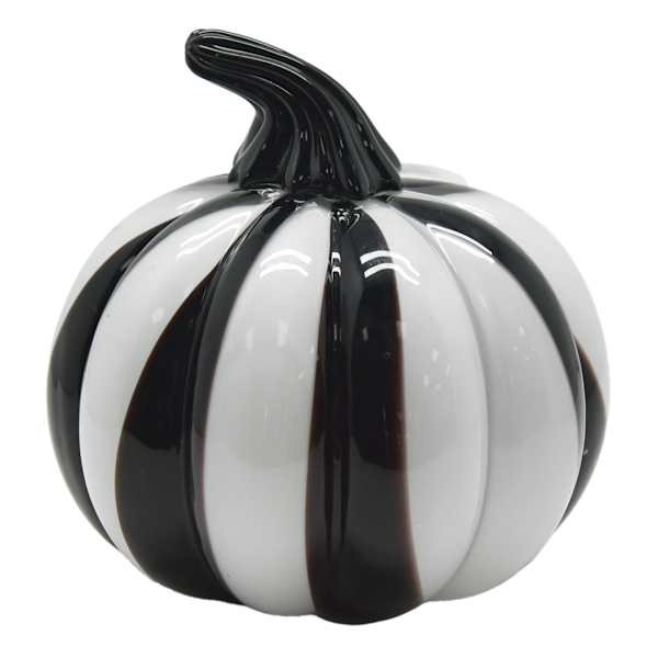 Black & White Glass Pumpkin, 5" | At Home