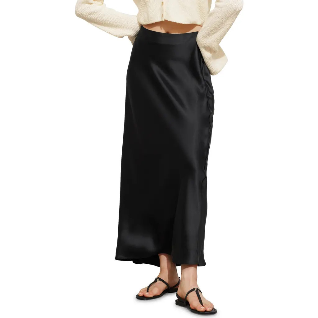 & Other Stories Satin Maxi Skirt in Black Dark at Nordstrom Rack, Size 8 | Nordstrom Rack