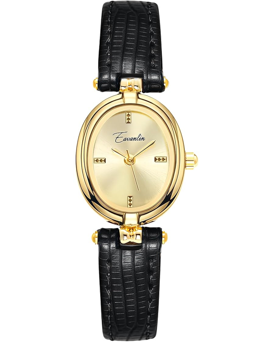 CARLIEN Womens Fashion Small Gold Oval Quartz Watches Vintage Leather Band Waterproof Luxury Casu... | Amazon (US)