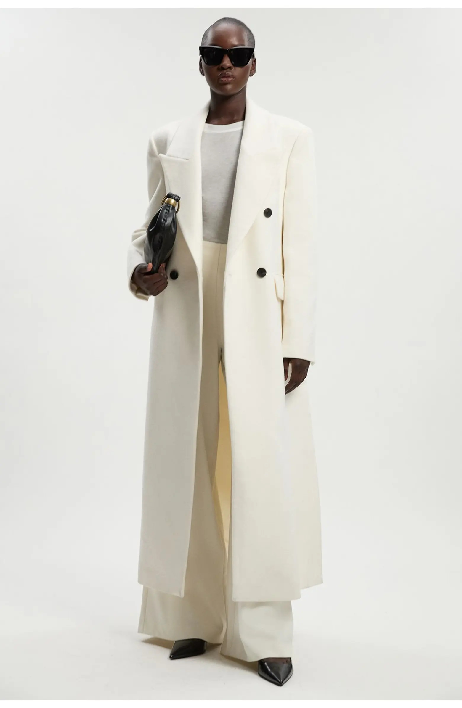 Karen Millen Brushed Wool Double Breasted Maxi Coat | Nordstrom | Nordstrom