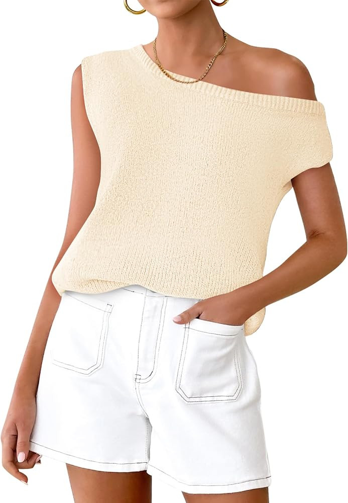 ZESICA Womens Summer Off the Shoulder Short Sleeve Knit Tops | Amazon (US)