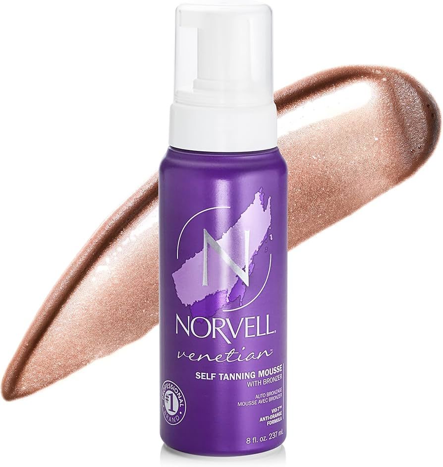 Norvell Venetian Sunless Self Tanner Mousse with Bronzer, 8 fl.oz - Instant Self Tanning - Natura... | Amazon (US)