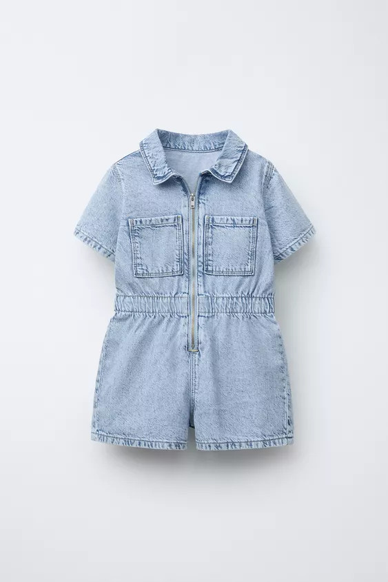ZIPPER DENIM JUMPSUIT | Zara US