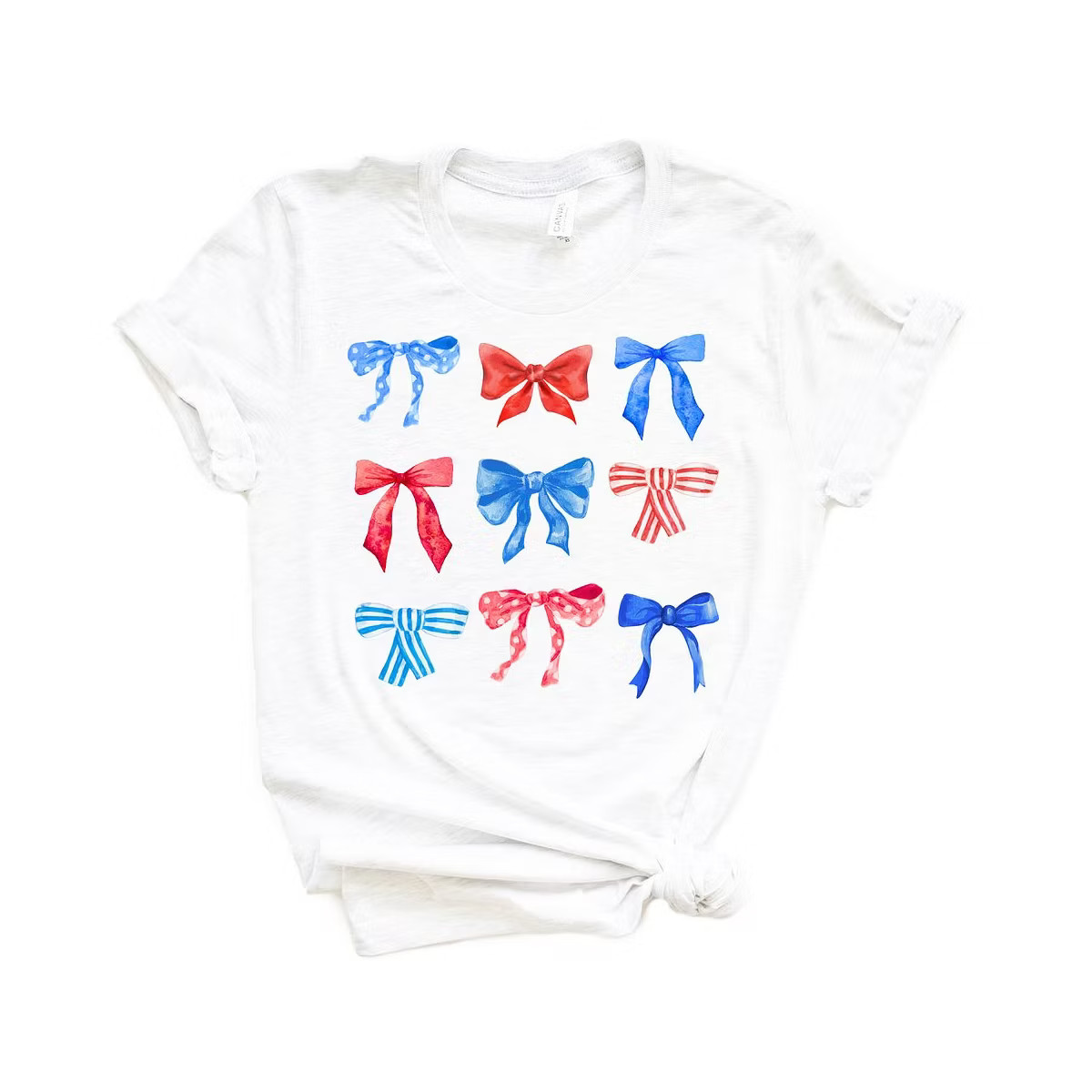 Simply Sage Market Women's Patriotic Coquette Bow Chart Short Sleeve Graphic Tee | Target