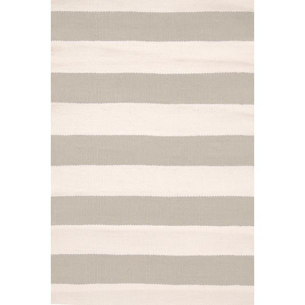 Catamaran Striped Handmade Dhurrie Platinum/Ivory Indoor / Outdoor Area Rug | Wayfair North America