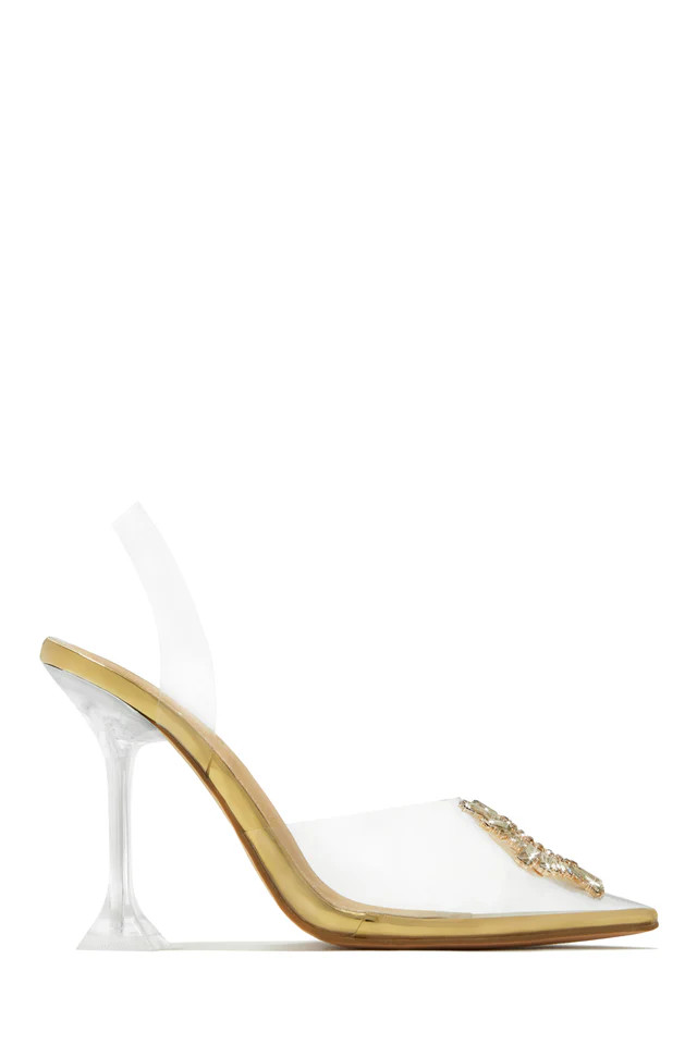 Buy Embellished Luxe Affair | Clear Pump | MISS LOLA
