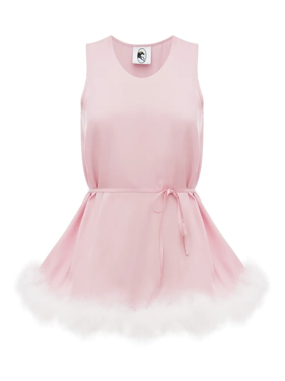Sleeper Bisou Bisou feather-trim top - Pink | Farfetch Global
