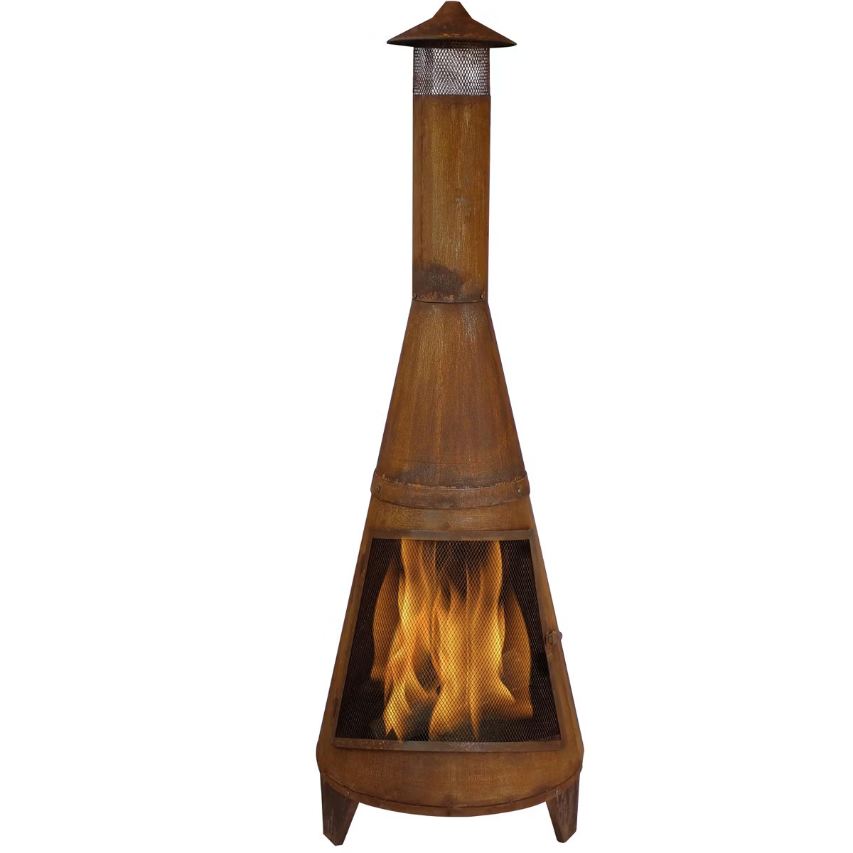 Sunnydaze Outdoor Backyard Large Freestanding Oxidized Steel Wood-Burning Fire Pit Chiminea - 70"... | Target