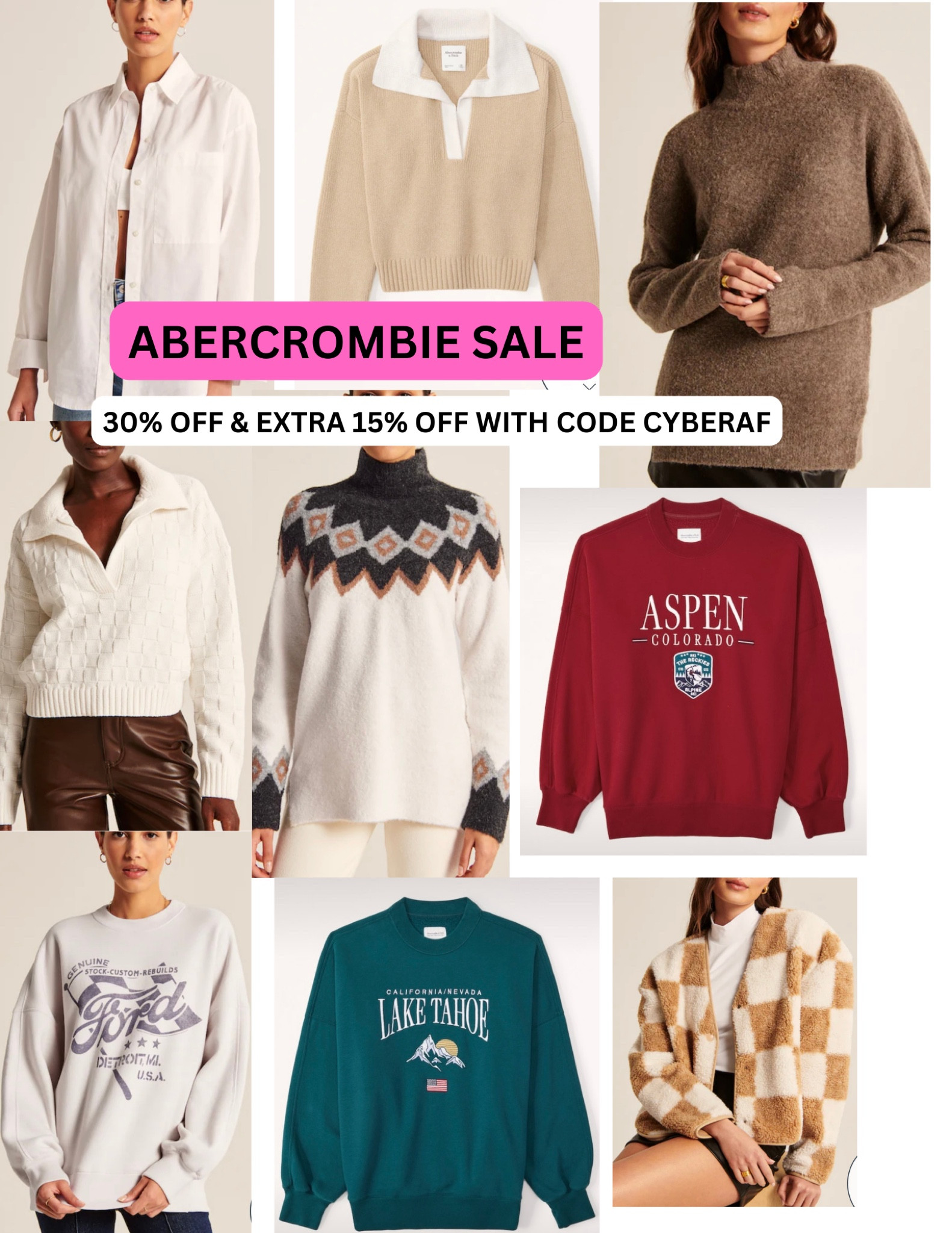 Abercrombie Black Friday sale on sweaters 

#LTKGiftGuide #LTKCyberweek #LTKSeasonal