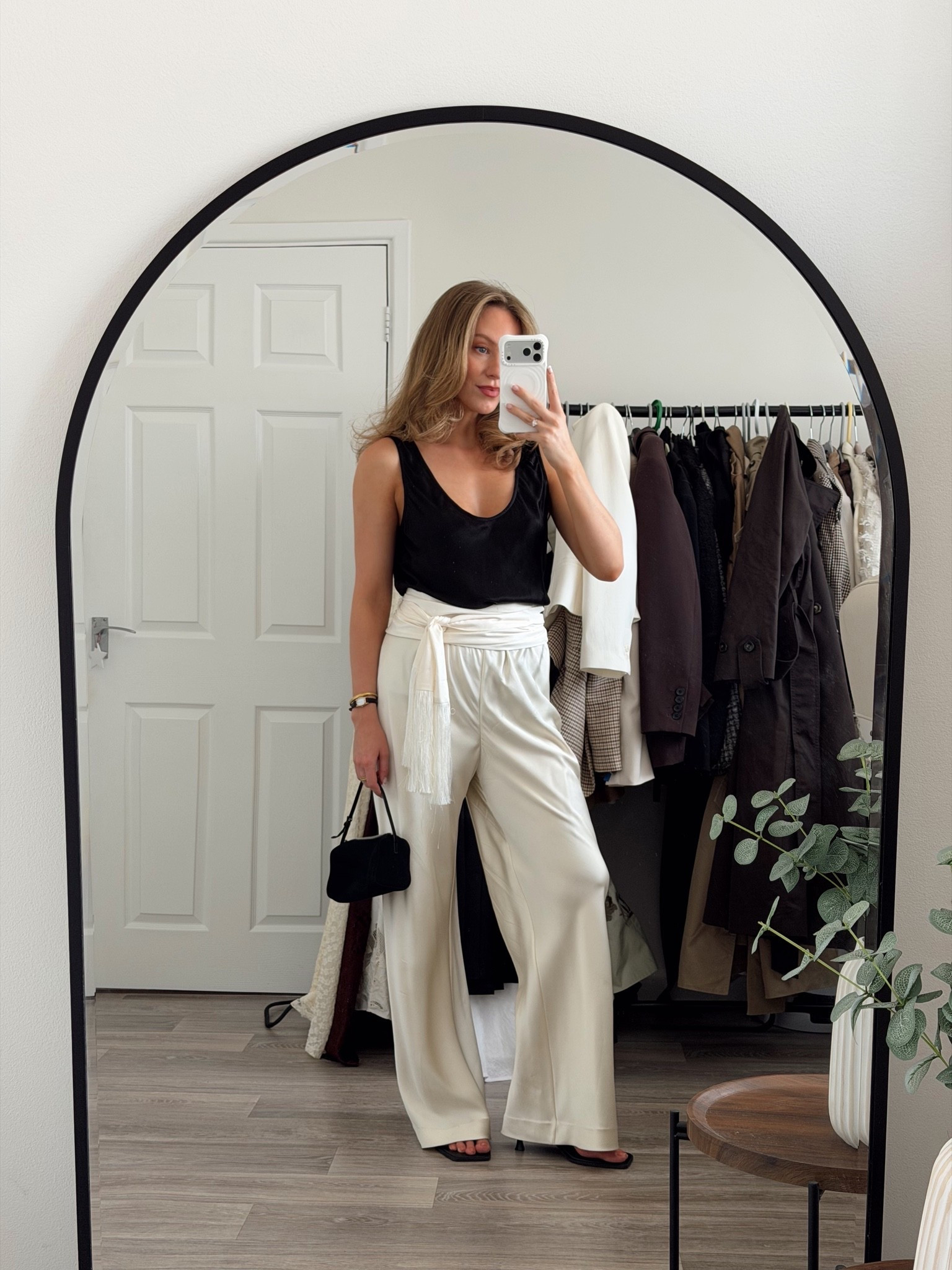 Tassel scarf, satin top, satin trousers, silk trousers, cami top, amazon bag, heel sandals

#LTKuk #LTKsummer #LTKstyletip
