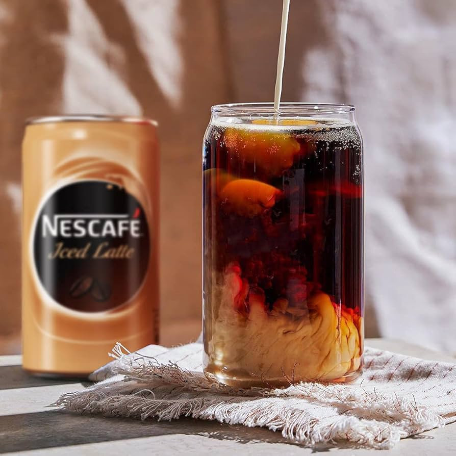 Le'raze Set of 6 Can-Shaped Drinking Glasses - 16oz Clear Cups for Cocktails, Iced Coffee, Tea, S... | Amazon (US)