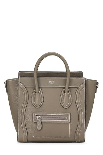 Céline, Pre-Loved Grey Drummed Calfskin Leather Luggage Nano, Grey | Amazon (US)