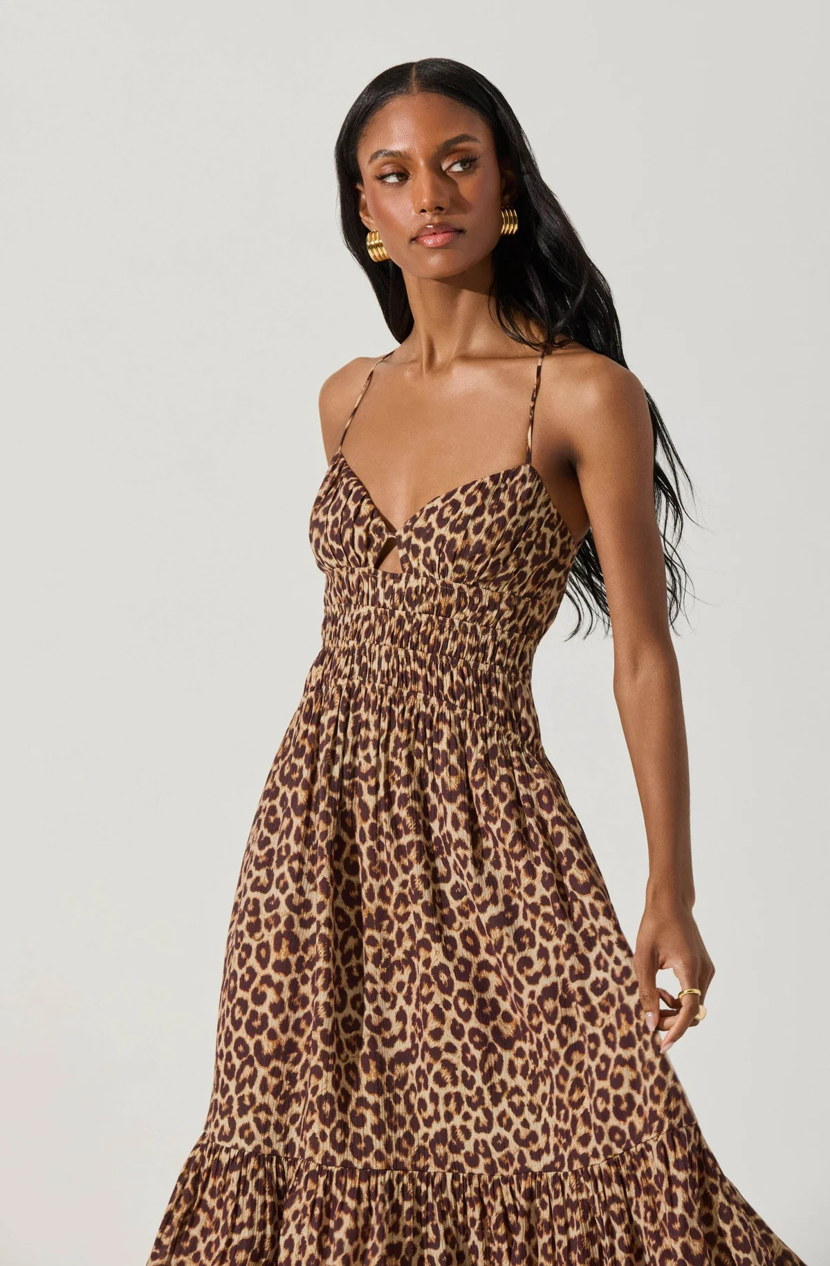 Eleni Leopard Print Midi Dress | ASTR The Label (US)