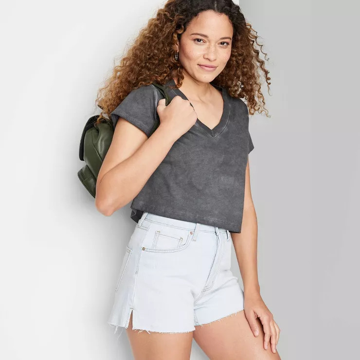 Women's High-Rise Curvy Cutoff Jean Shorts - Wild Fable™ | Target