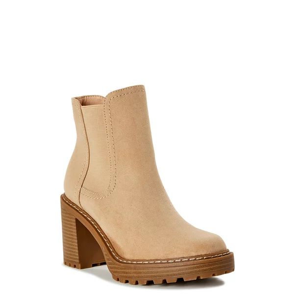 Madden NYC Women's Faux Suede Lug Sole Chelsea Boots - Walmart.com | Walmart (US)