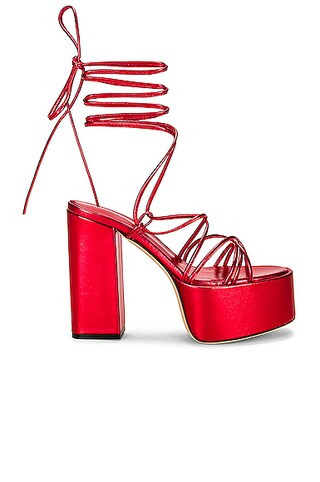Paris Texas Malena Metallic 130 Platform Sandal in Lipstick | FWRD | FWRD 