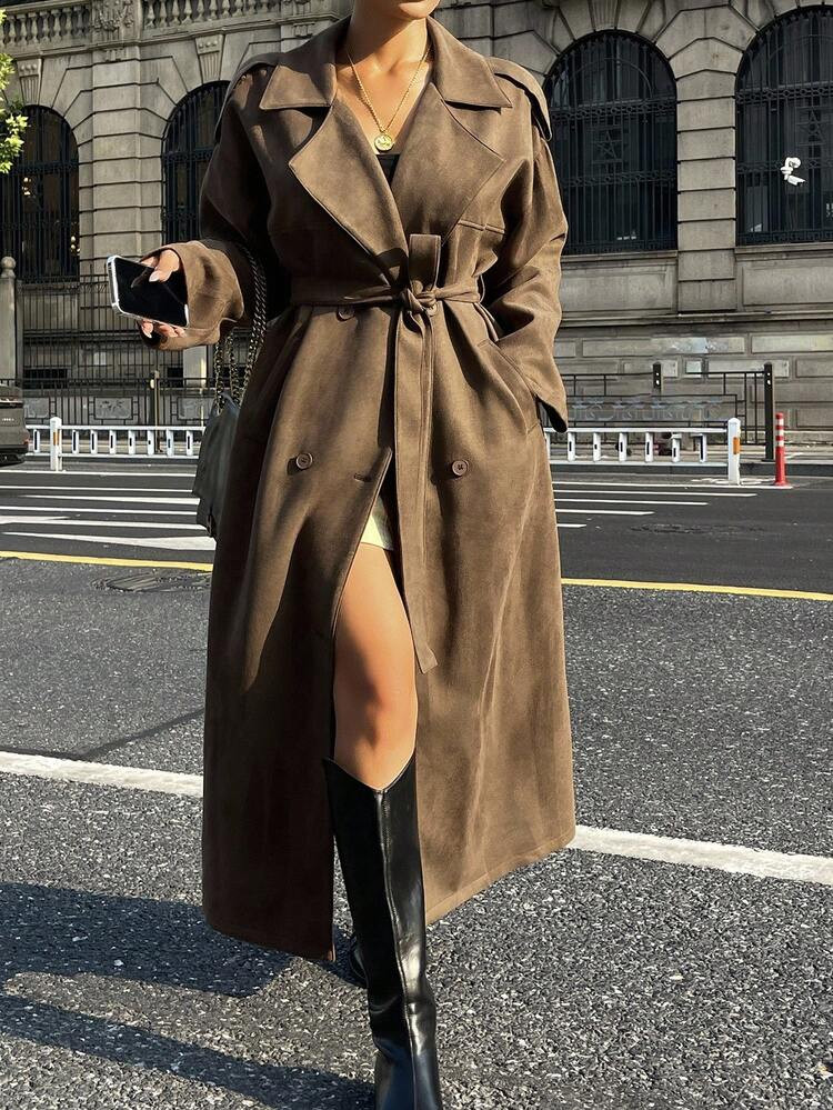 £35.59£47.99-25%Livesso Women's Faux Suede Fleece Lapel Casual Long Regular Jacket, Autumn4.00(... | SHEIN