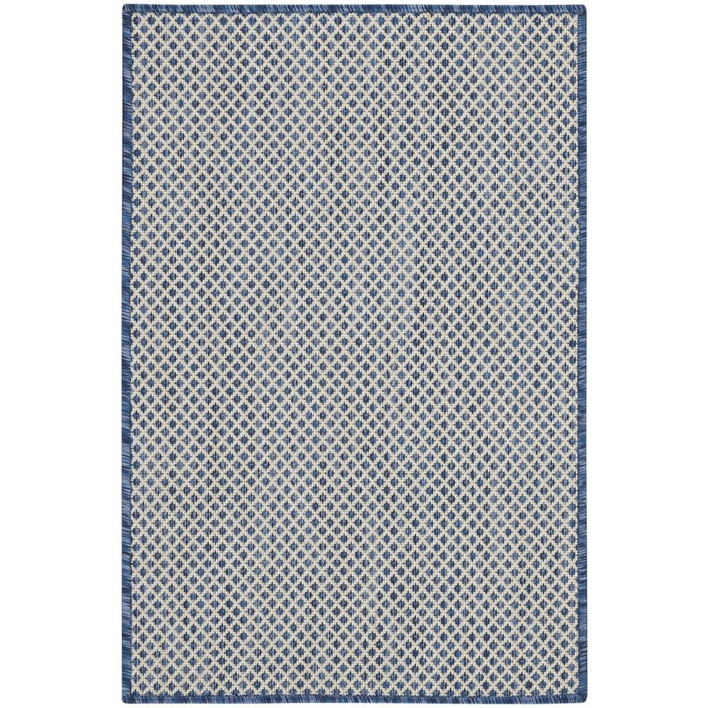Nourison Courtyard Indoor/Outdoor Transitional Trellis Ivory Blue 2' x 3' Area Rug - Walmart.com | Walmart (US)