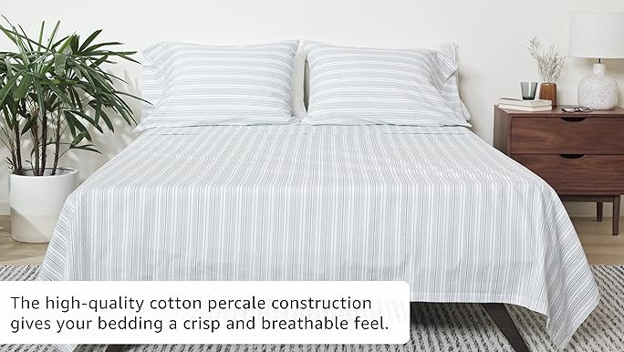 Tommy Hilfiger Ocean Stripe Sheet Set, Full | Amazon (US)