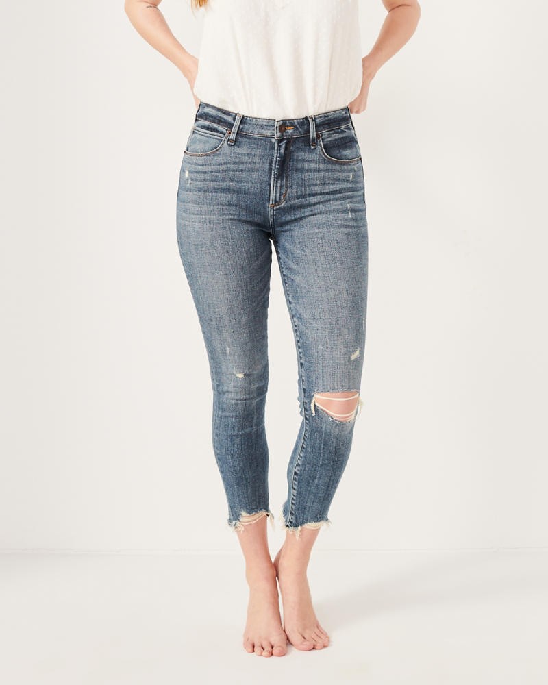 High Rise Super Skinny Ankle Jeans | Abercrombie & Fitch US & UK