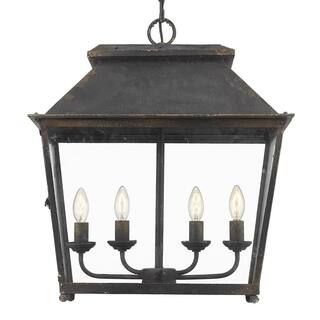 Abingdon Collection 4-Light Antique Black Iron Pendant | The Home Depot