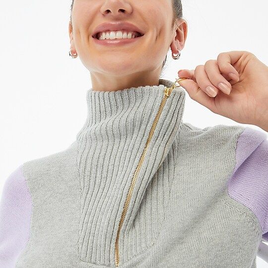 Wide-collar zip sweater | J.Crew Factory