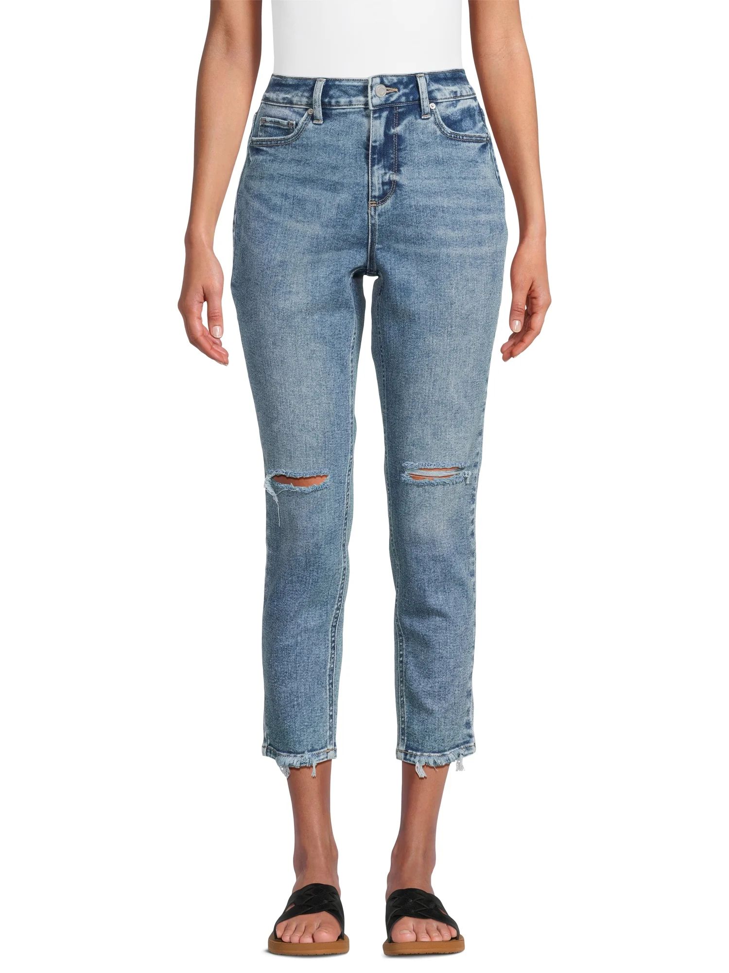 Time and Tru Women's High Rise Mom Jeans, 27” Inseam, Sizes 2-20 - Walmart.com | Walmart (US)