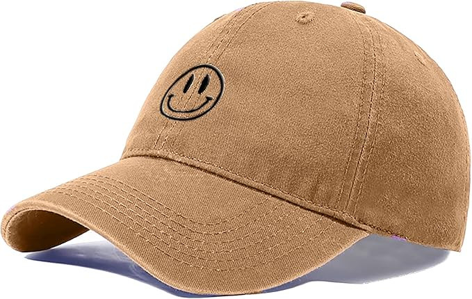 Cioatin Unisex Smile Embroidery Graphic Baseball Cap Vintage Distress Cotton Men Women Low Profil... | Amazon (US)