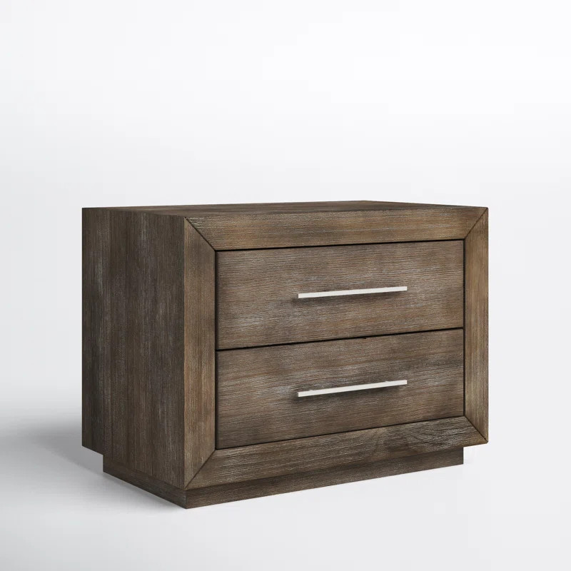 Brooks 2 - Drawer Solid Wood Nightstand in Brown | Wayfair North America