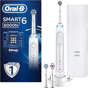 Oral-B Smart 6 - 6000N - White Electric Toothbrush Rechargeable Designed By Braun, 1 Design Conne... | Amazon (UK)