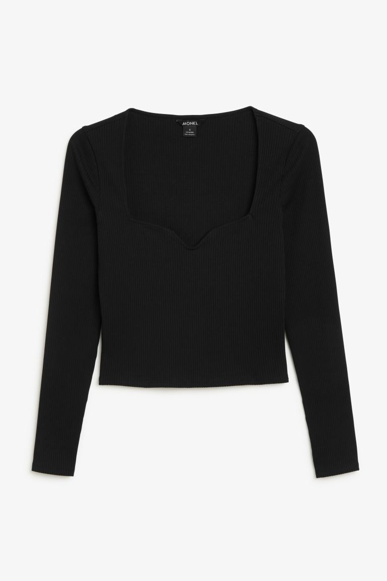 Sweetheart neck top - Schwarz - Ladies | H&M AT | H&M (DE, AT, CH, NL, FI)