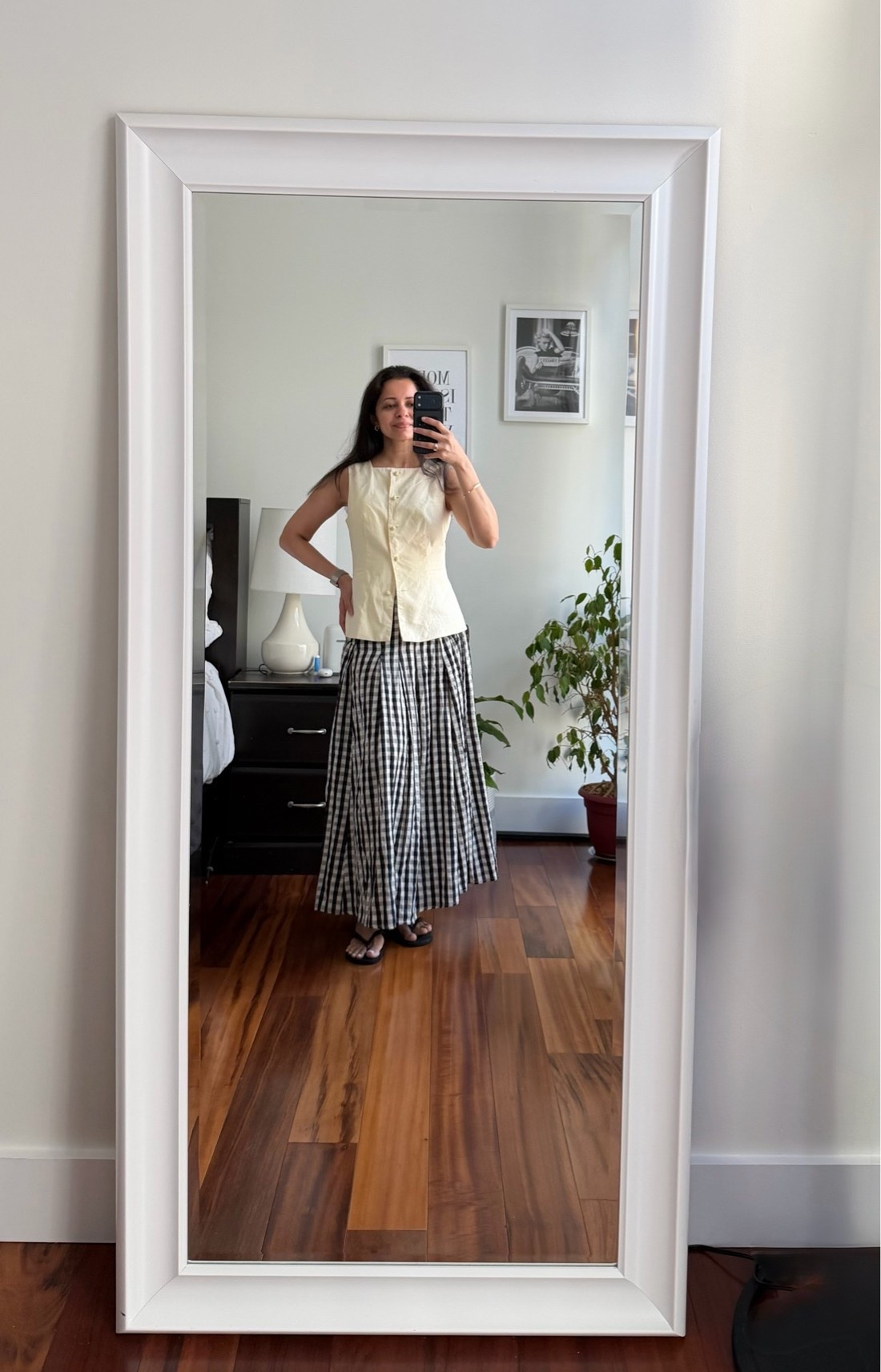 Butter yellow vest top 
Gingham skirt 
Work outfit 
Work ootd 
Workwear 
Work Casual Outfit

#LTKootd #LTKOver40 #LTKWorkwear