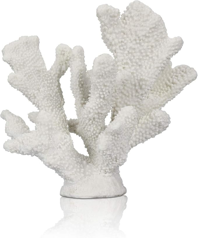 ALIWINER White Coral Decor Resin Coral Statue Decorative Faux Coral for Beach Theme Party Wedding... | Amazon (US)