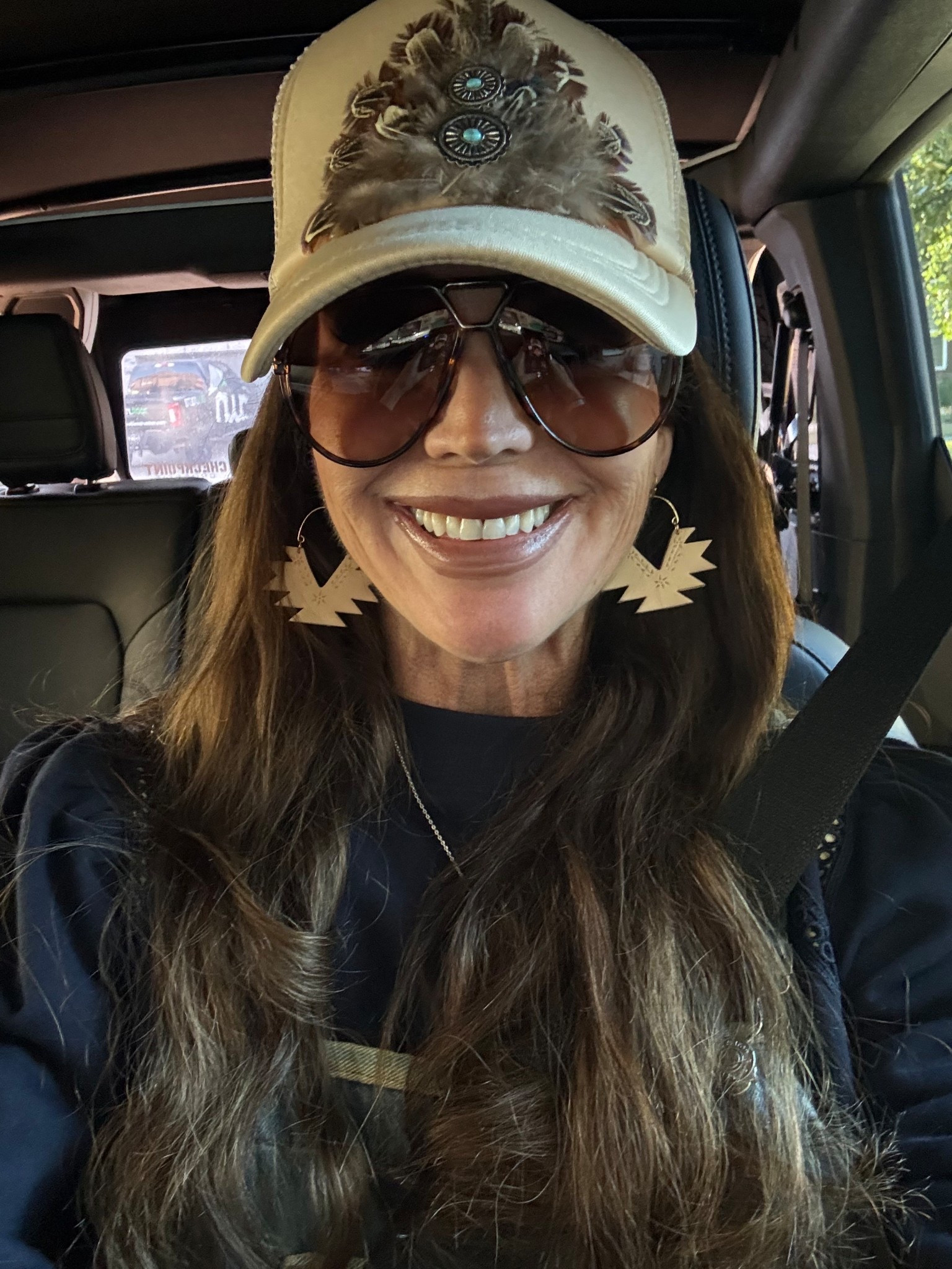 DIY cap I made for about $5, sunnies that were under $20 and the cutest overalls! 

#LTKOver40 #LTKFindsUnder50 #LTKootd