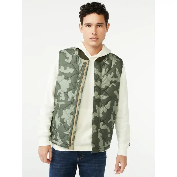 Free Assembly Men's Quilted Onion Pattern Vest - Walmart.com | Walmart (US)